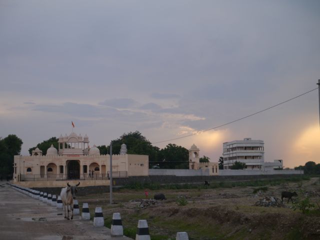 from across the river, lookig towards whole Ashram area