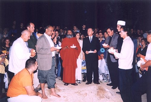 Representatives of different religions and local authorities lit candles for peace