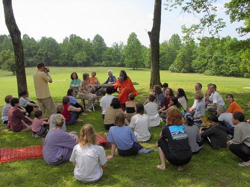 At the yoga retreat camp