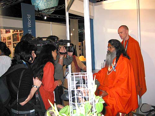 Interview at the \'Yoga in Daily Life\' booth