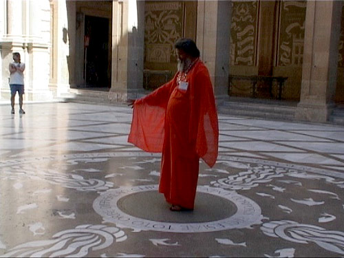 Swamiji at the entrance of the Montserrat Basilica