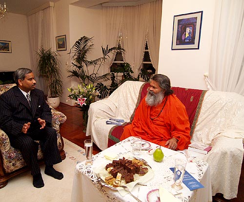 His Holiness Swamiji with Indian Attache in Croatia