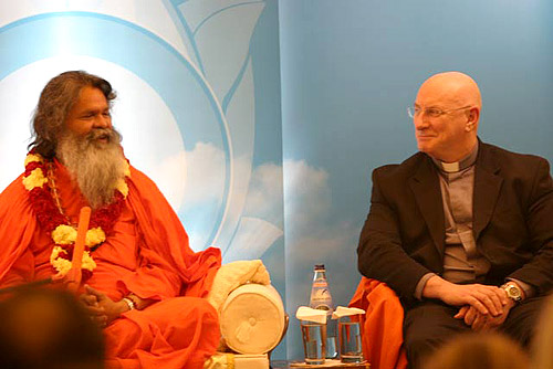 Father David joins His Holiness Swamiji for a public lecture