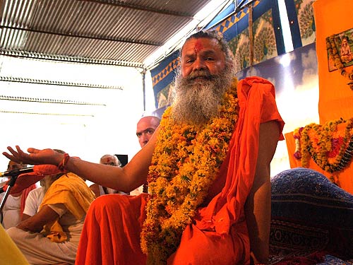 Swamiji giving blessing to all