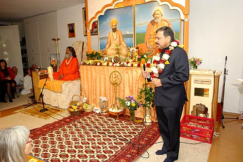 Celebration of thirty years of the Eternal Light in Austria - Indian Ambassador Dr. S.K. Sharma speaks to the audience